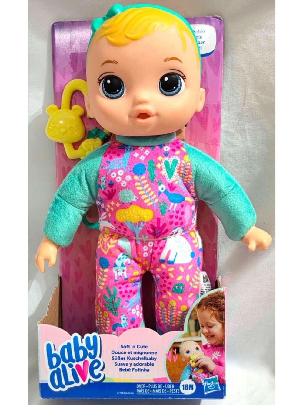 BABY ALIVE DOLL & toy teether Washable Cuddly Soft & Cute for 18m toddler In Box